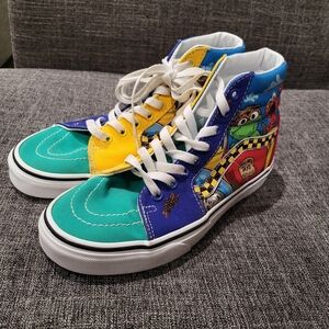 Vans High-Top Sneakers with Colorful Sesame Street  Size 7